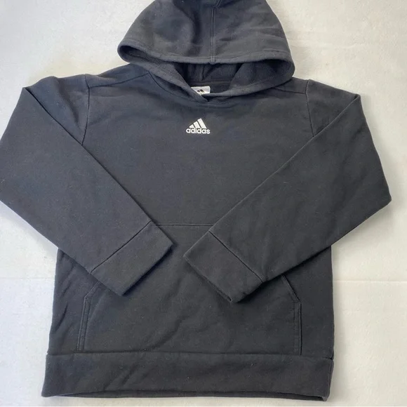 Adidas Pullover Hoodie Black Youth size medium 10/12 - Picture 9 of 11